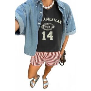 NEW SUNNY SOMEWHERE everyday boxy tee in navy usa